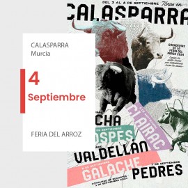 04/09 Calasparra (18:30) Novillos COLLECT AT THE BOX OFFICE