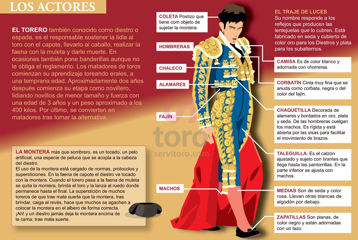 El torero or matador (Bullfighter) a person who participates in a bullfight